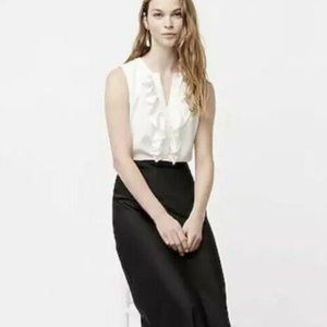 J.Crew NWT Ivory Ruffle Front Sleeveless Top